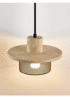 black yellow travertine mesh pendant light