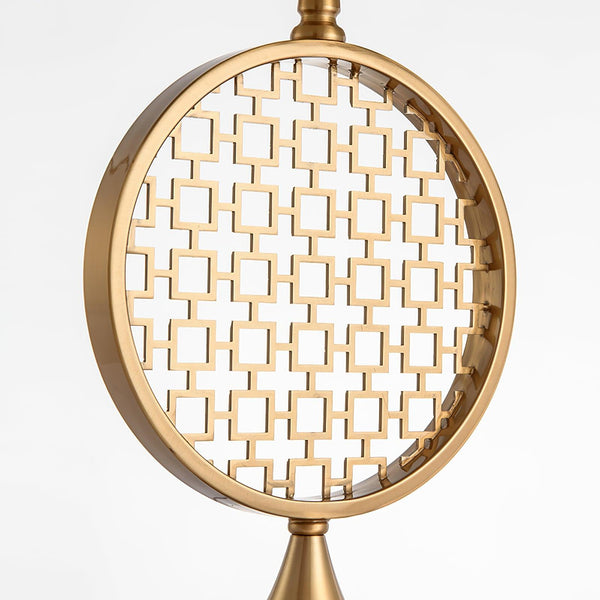 blue fabric shade gold table lamp for bedroom reading nook