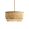 bohemian antique brass wood coconut bead chandelier