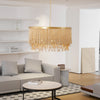bohemian antique brass wood coconut bead chandelier
