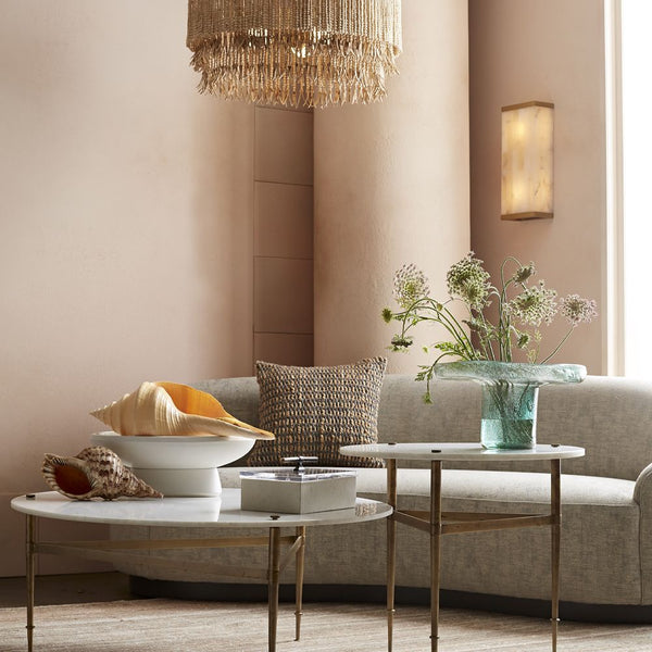 bohemian antique brass wood coconut bead chandelier