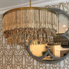 bohemian antique brass wood coconut bead chandelier