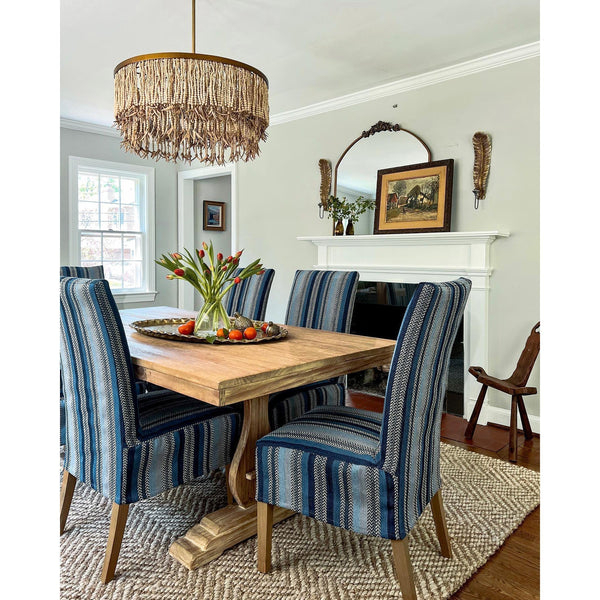 bohemian antique brass wood coconut bead chandelier