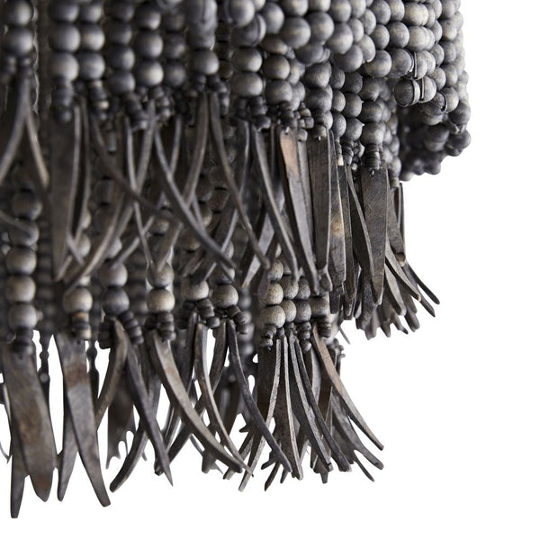 bohemian antique brass wood coconut bead chandelier