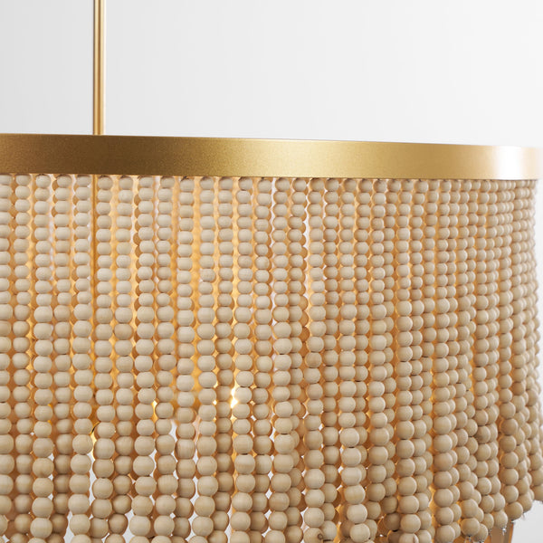 bohemian antique brass wood coconut bead chandelier