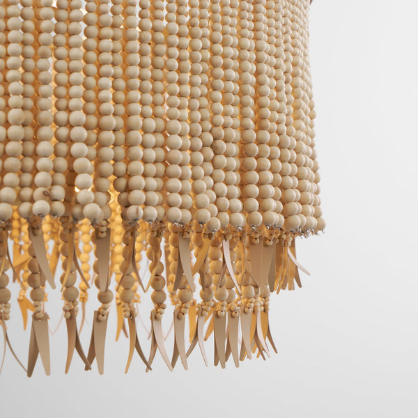 bohemian antique brass wood coconut bead chandelier