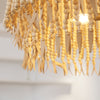 bohemian antique brass wood coconut bead chandelier