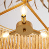 bohemian antique brass wood coconut bead chandelier