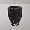 bohemian white wood bead iron chandelier