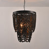 bohemian white wood bead iron chandelier