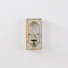 boho white wood cube candle wall sconce