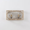boho white wood cube candle wall sconce