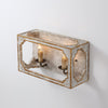 boho white wood cube candle wall sconce