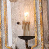 boho white wood cube candle wall sconce