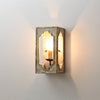 boho white wood cube candle wall sconce