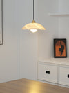 brass alabaster dome swag pendant light