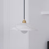 brass alabaster dome swag pendant light