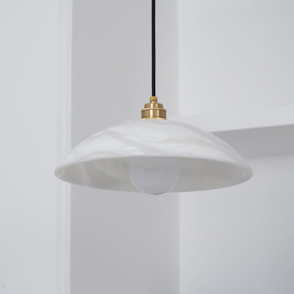 brass alabaster dome swag pendant light