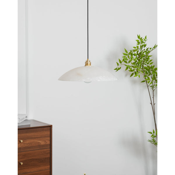brass alabaster dome swag pendant light