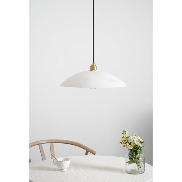 brass alabaster dome swag pendant light