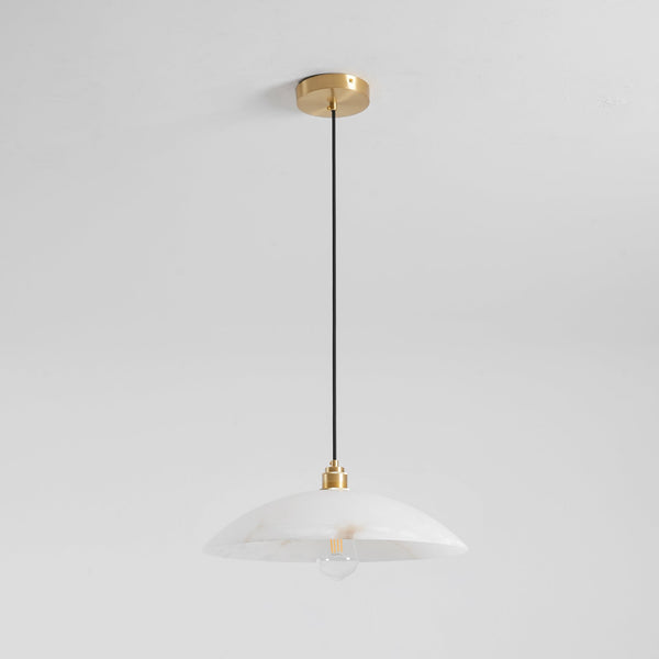 brass alabaster dome swag pendant light