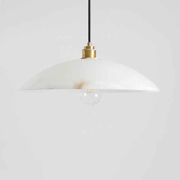 brass alabaster dome swag pendant light