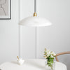 brass alabaster dome swag pendant light