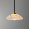 brass alabaster dome swag pendant light