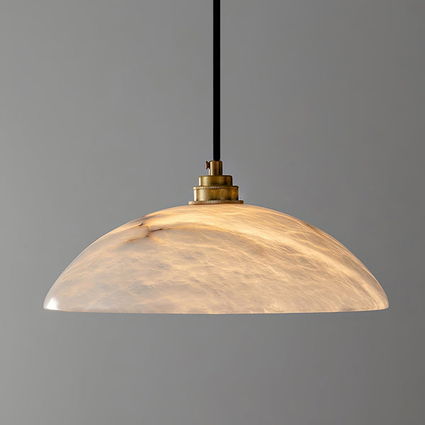 brass alabaster dome swag pendant light