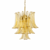 brass amber cascade glass chandelier
