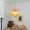 brass amber cascade glass chandelier