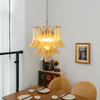 brass amber cascade glass chandelier