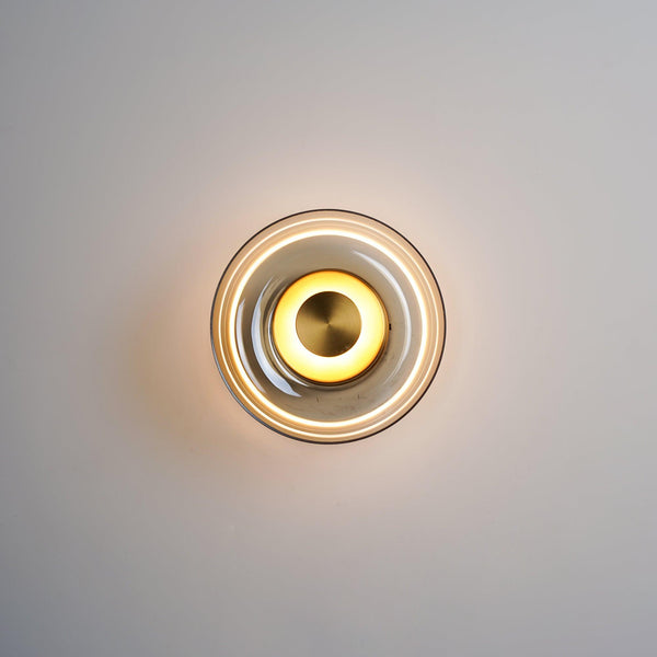 brass glass led wall sconce bedroom hallway