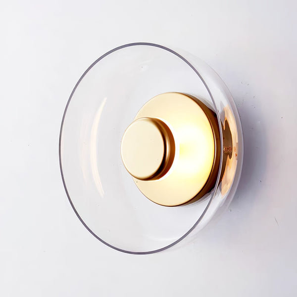 brass glass led wall sconce bedroom hallway