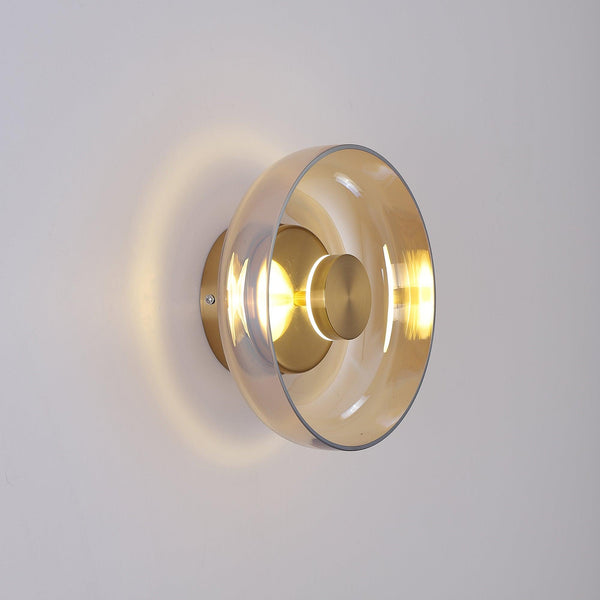 brass glass led wall sconce bedroom hallway