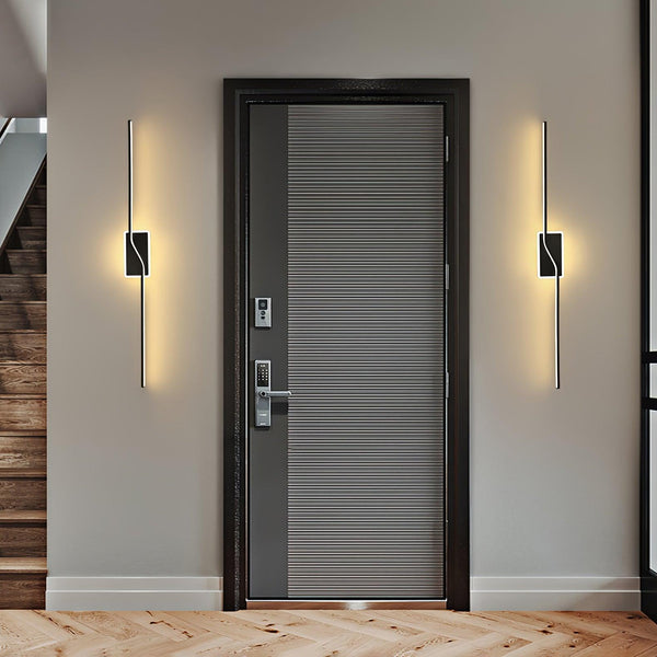 brass linear led wall sconce set of two for hallway and bedroom