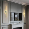 brass linear led wall sconce set of two for hallway and bedroom