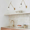 brass swing arm wall lamp with aluminum shade for bedroom and reading nook