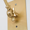 brass swing arm wall lamp with aluminum shade for bedroom and reading nook