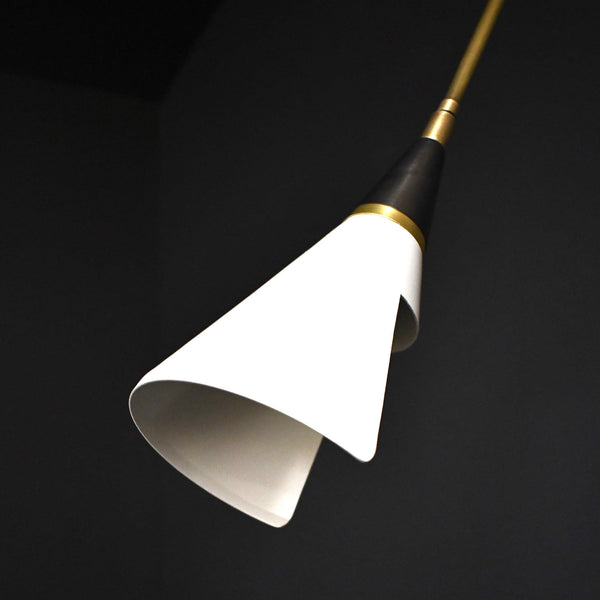 brass swing arm wall lamp with aluminum shade for bedroom and reading nook