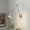 brass swing arm wall lamp with aluminum shade for bedroom and reading nook