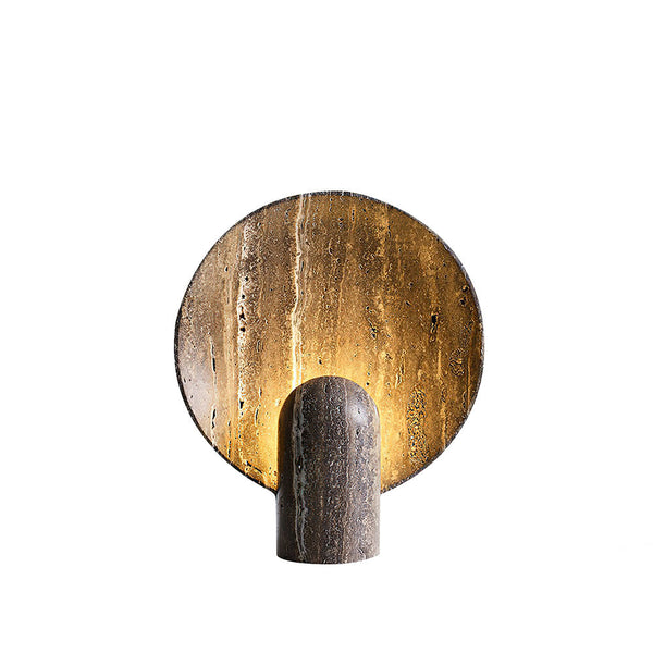 brown travertine table lamp for bedroom nightstand and living room