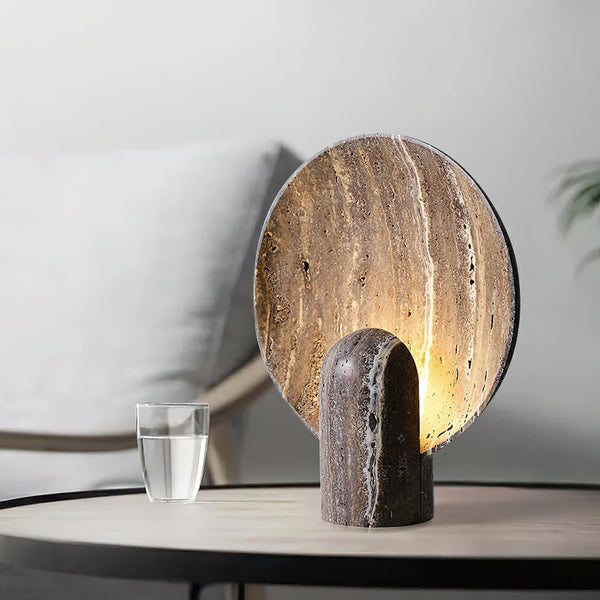 brown travertine table lamp for bedroom nightstand and living room