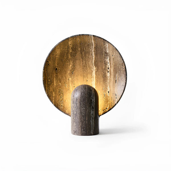 brown travertine table lamp for bedroom nightstand and living room