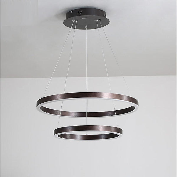 Modern Led Circular Chandelier Two Tier Minimalist Pendant Light