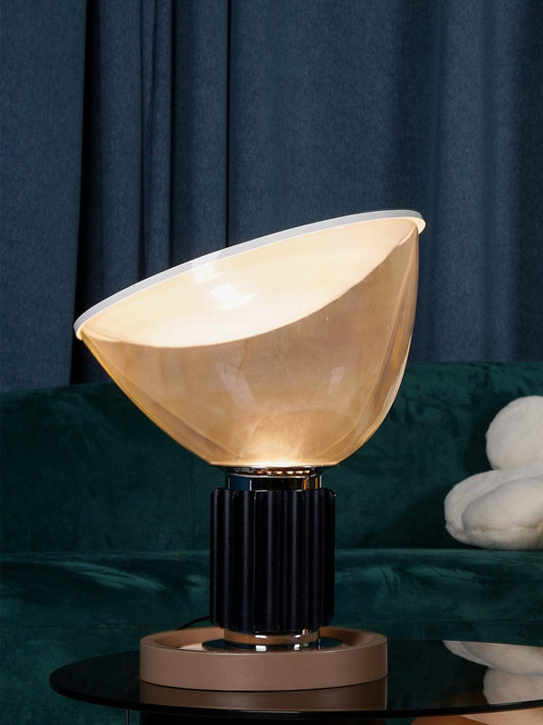 clear glass radar table lamp metal base for bedroom living room
