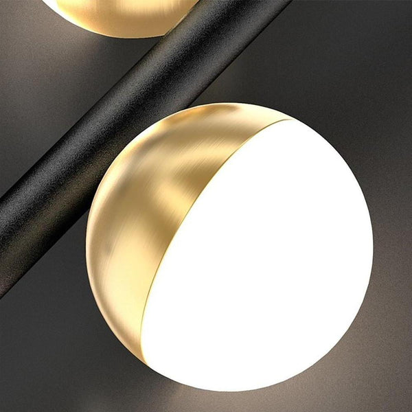 6 8 Light Black Island Horizontal Suspension Linear Pendant Light