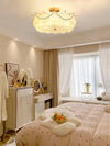 coastal white glass shell copper ceiling light