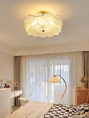 coastal white glass shell copper ceiling light