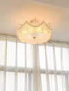 coastal white glass shell copper ceiling light
